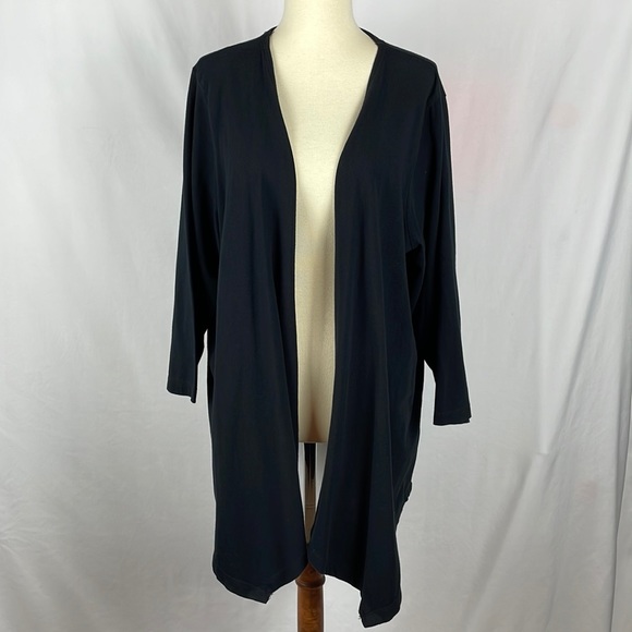 Croft & Barrow Black Open Front Cardigan with 3/4 Length Sleeves - Size 1X - Picture 1 of 10